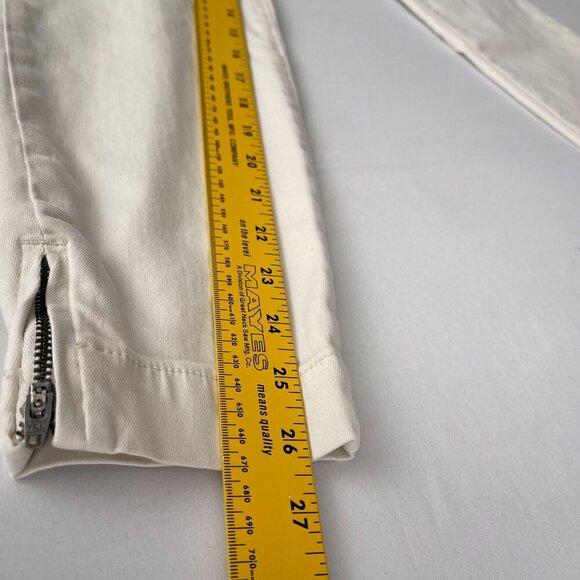 Kut From The Kloth Reese Ankle Zip Straight Leg Stretch White Pants Women Size 0 - Picture 12 of 14